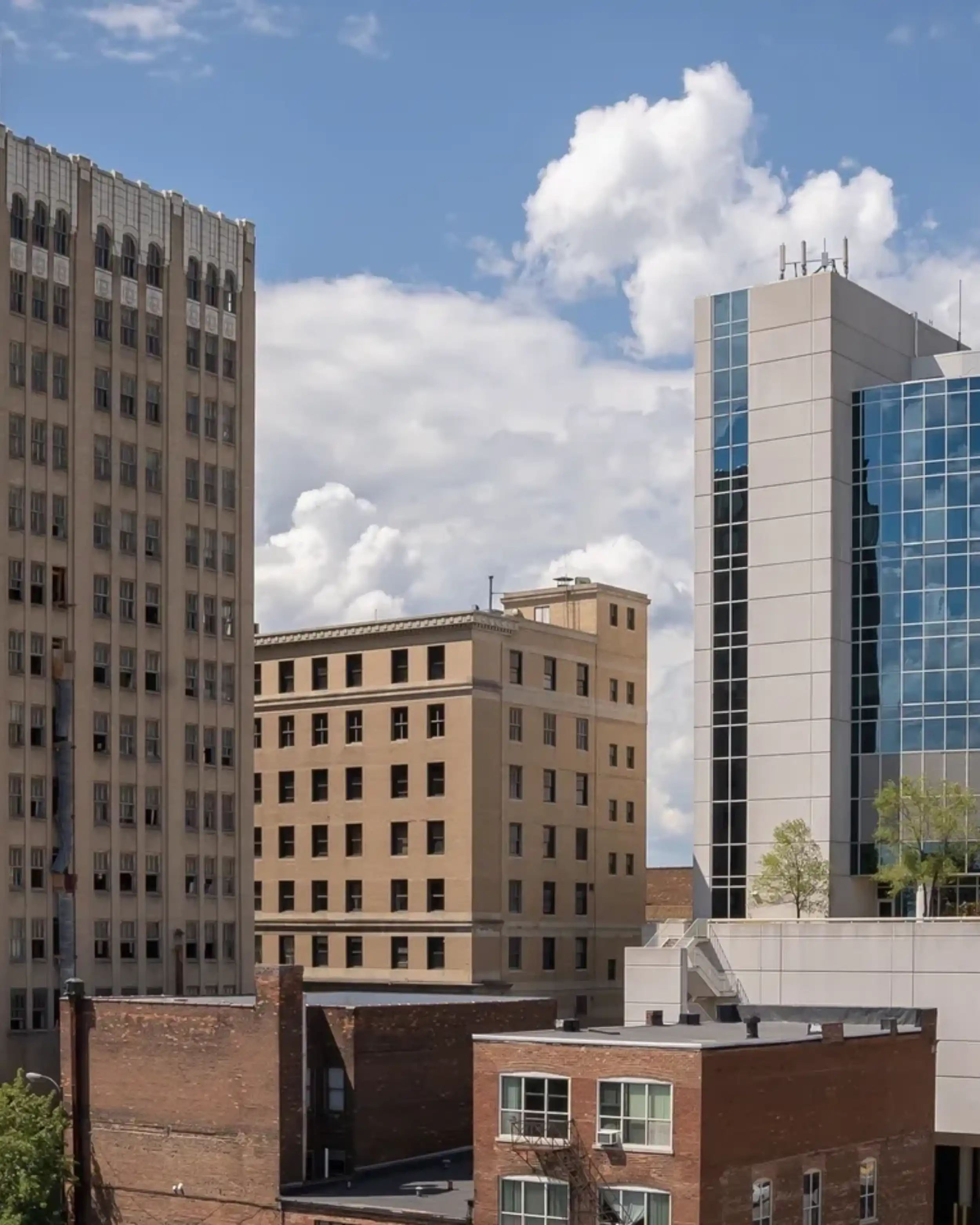 A view of some buildings in the city.