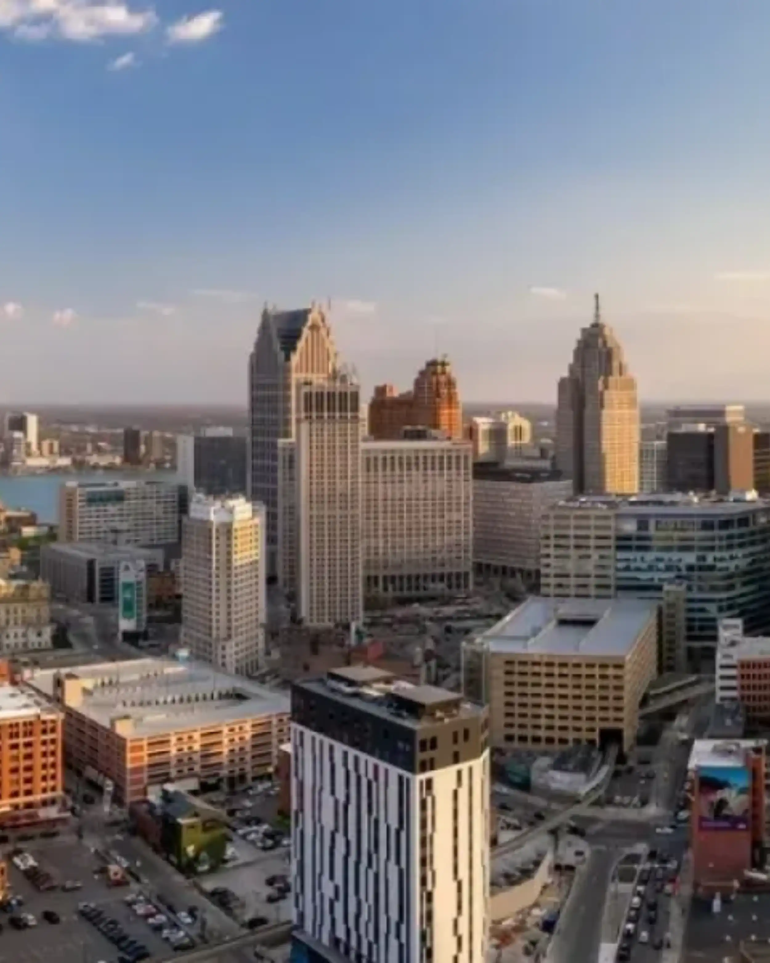 A view of the city from above.